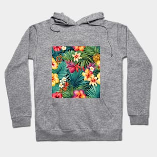 AI generated tropical flowers Hoodie